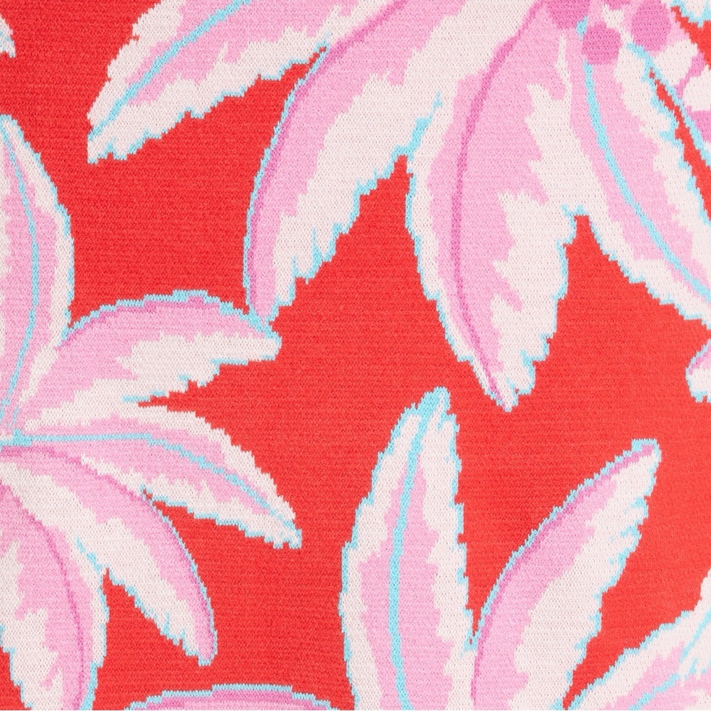 FARM Rio Red One-Shoulder Tropical Palm Maxi Dress with Pink Print - Picture 10 of 11